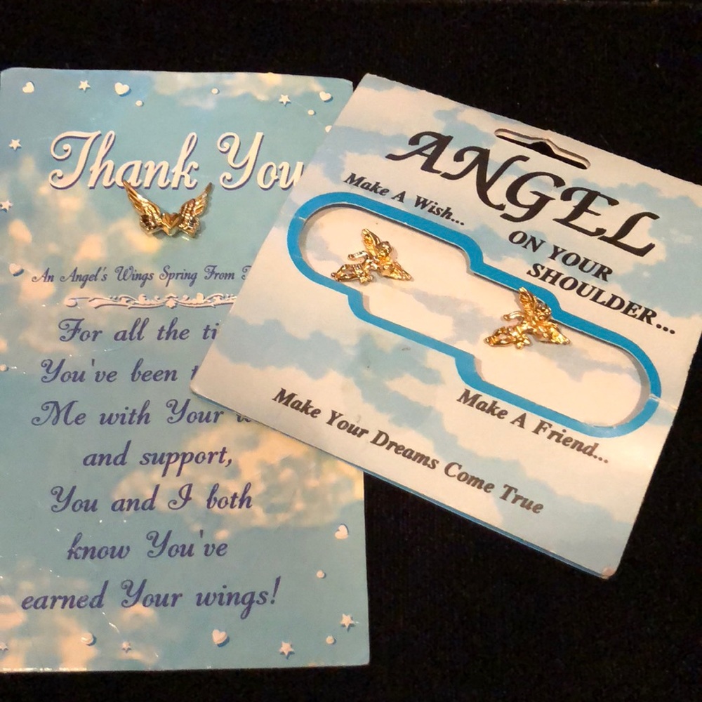 ✅ Angel and Angel Wing Pins NIP